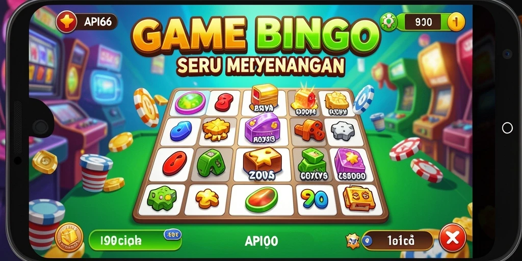 Screenshot gameplay utama API66 dengan tema Bingo yang menarik.
