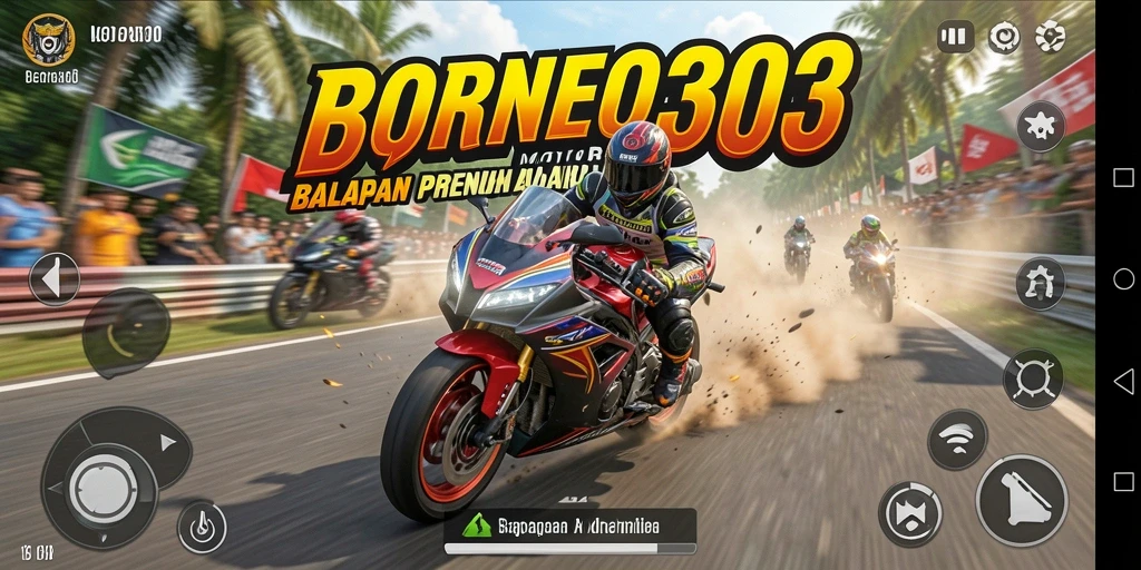 Gameplay balapan motor yang mendebarkan dan seru.