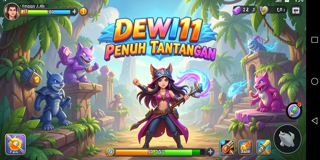 Screenshot DEWI11 menampilkan gameplay seru dan penuh warna dari permainan arcade.