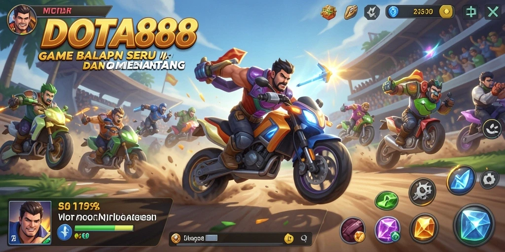 Tampilan gameplay DOTA88 yang seru dan penuh aksi balapan.