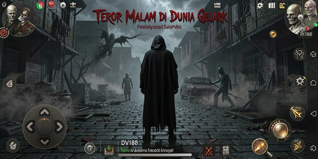 Tampilan gameplay menakutkan dengan suasana horor yang mencekam.