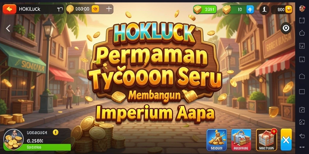 Screenshot gameplay HOKILUCK menampilkan pembangunan bisnis yang menarik.