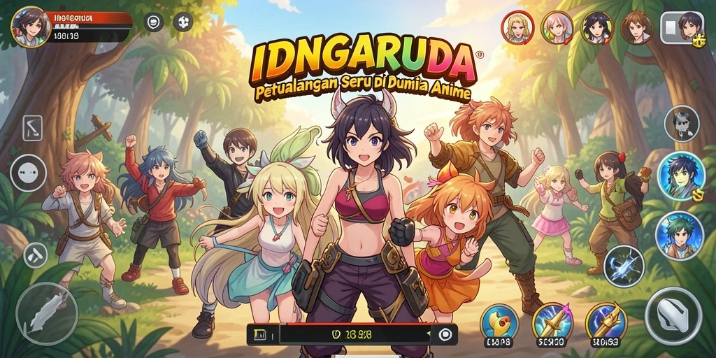 Screenshot gameplay IDNGARUDA menampilkan pertarungan karakter Anime yang mendebarkan.