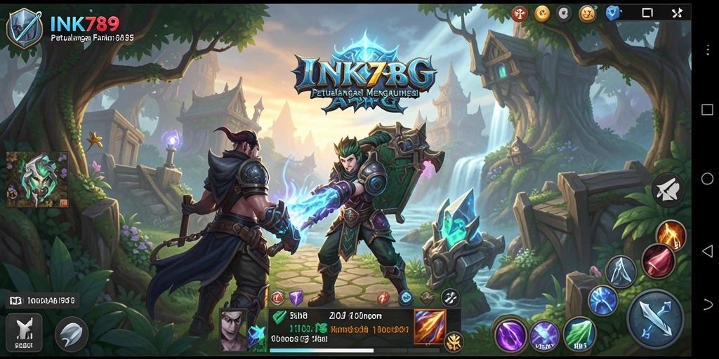 Tampilan aksi seru dalam gameplay ARPG INK789 yang menawan.