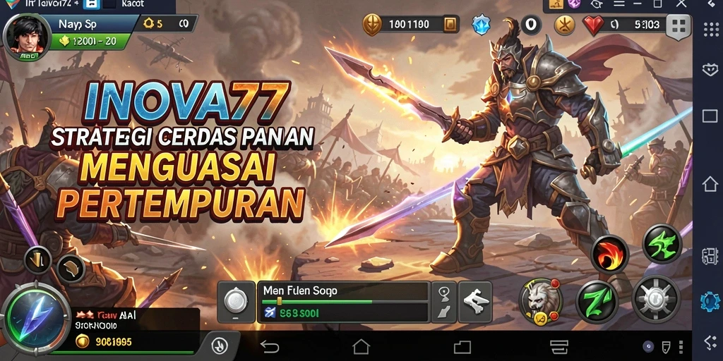 Screenshot gameplay INOVA77 yang menampilkan strategi pertempuran.