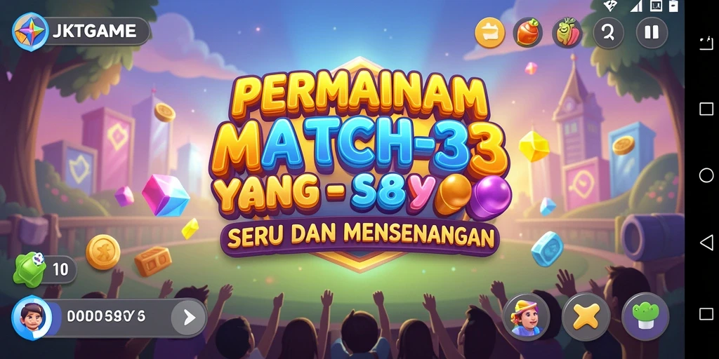 Tampilan menakjubkan dari gameplay Match-3 JKTGAME.