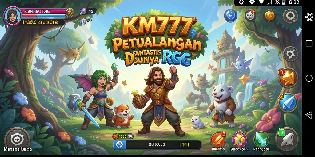 Tampilan gameplay KM777 yang menarik dalam dunia RPG yang luas.