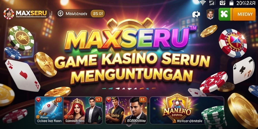 Screenshot gameplay <strong>MAXSERU</strong> dengan grafis kasino yang menarik.