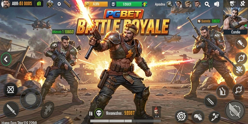 Screenshot PGBET menampilkan gameplay dinamis dalam pertempuran Battle Royale.