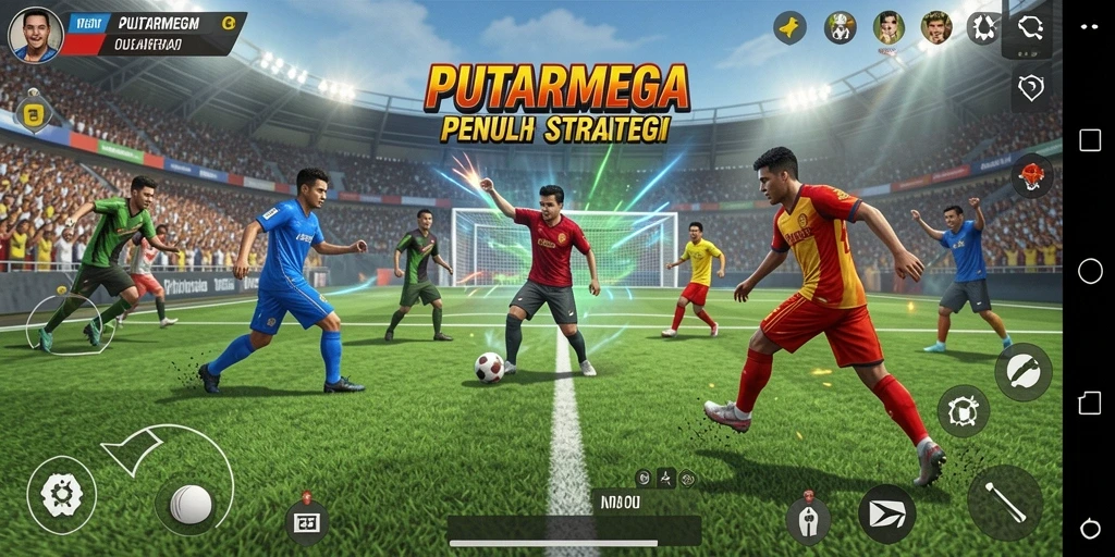 Tangkapan layar utama PUTARMEGA memperlihatkan aksi mendebarkan dalam permainan olahraga.