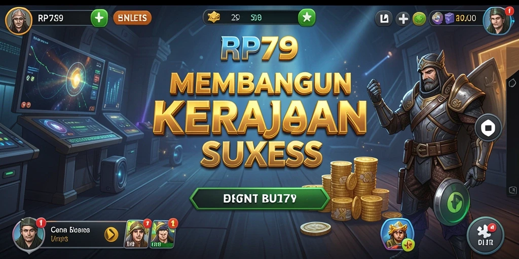 Tampilan gameplay RP79 yang menampilkan kemajuan bisnis Anda.