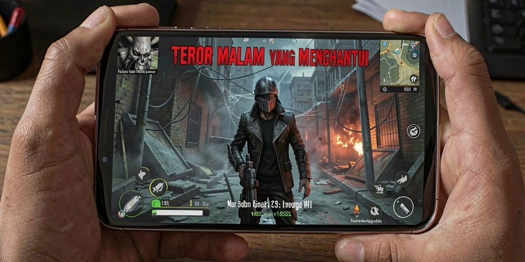 Screenshot S13 menampilkan suasana gelap dan menegangkan dalam gameplay.