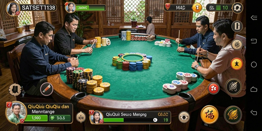 Tampilan permainan QiuQiu yang seru dan menarik di SATSET138.
