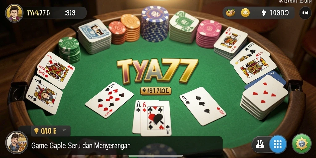 Tampilan gameplay TYA777 yang seru dalam permainan Gaple.