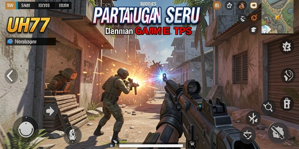 Screenshot UH77 menampilkan aksi tembak-menembak yang mendebarkan dalam mode TPS.