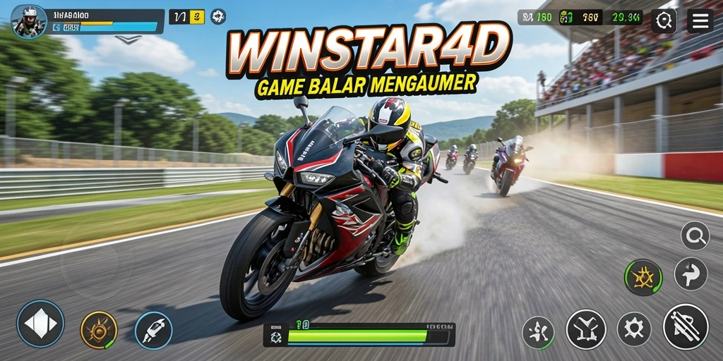Tampak gameplay mendebarkan dari balapan motor di WINSTAR4D.